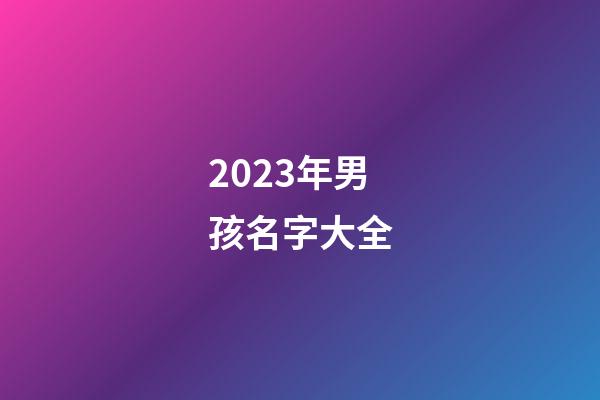 2023年男孩名字大全
