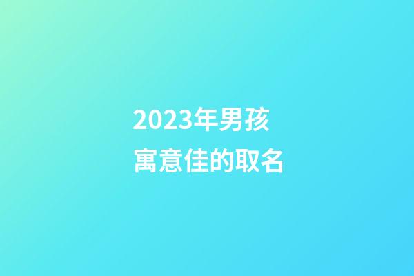2023年男孩寓意佳的取名