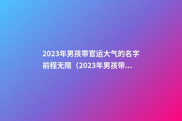 2023年男孩带官运大气的名字前程无限（2023年男孩带官运大气的名字）