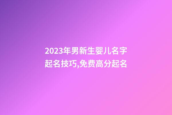 2023年男新生婴儿名字起名技巧,免费高分起名