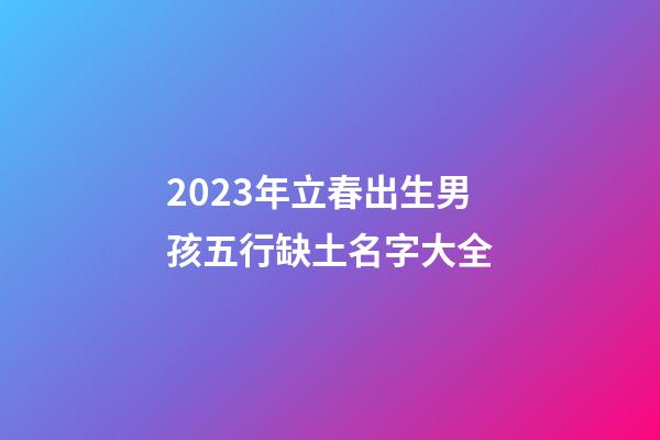 2023年立春出生男孩五行缺土名字大全