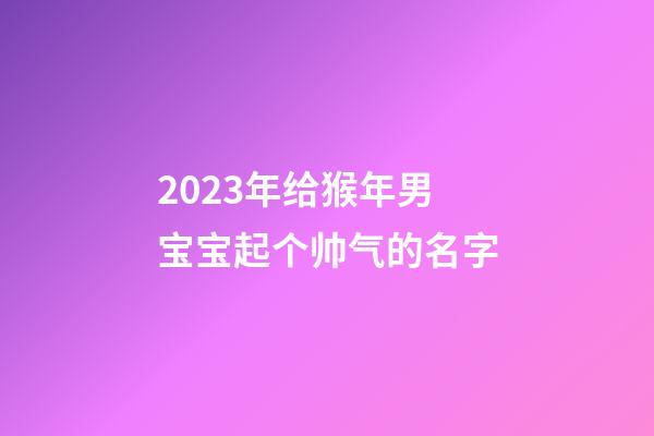 2023年给猴年男宝宝起个帅气的名字