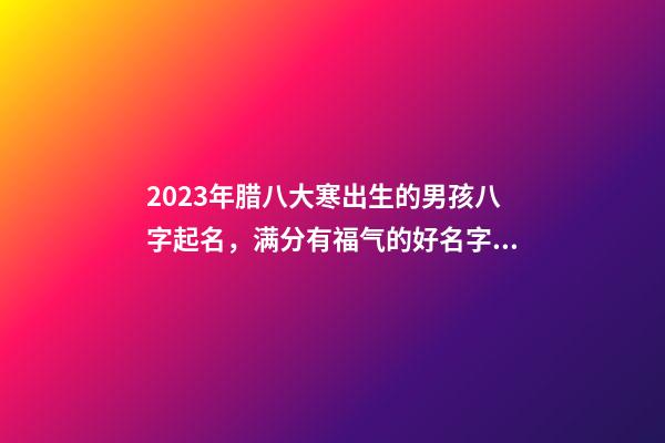 2023年腊八大寒出生的男孩八字起名，满分有福气的好名字推荐
