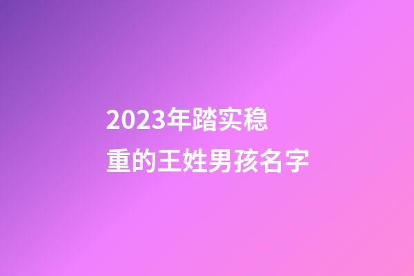 2023年踏实稳重的王姓男孩名字