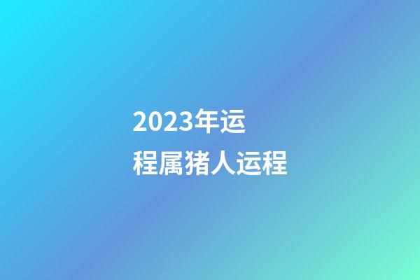 2023年运程属猪人运程