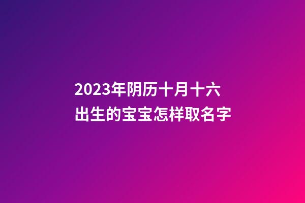 2023年阴历十月十六出生的宝宝怎样取名字