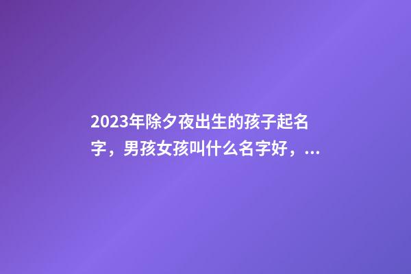 2023年除夕夜出生的孩子起名字，男孩女孩叫什么名字好，什么名字有福气？