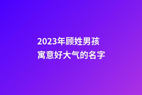 2023年顾姓男孩寓意好大气的名字