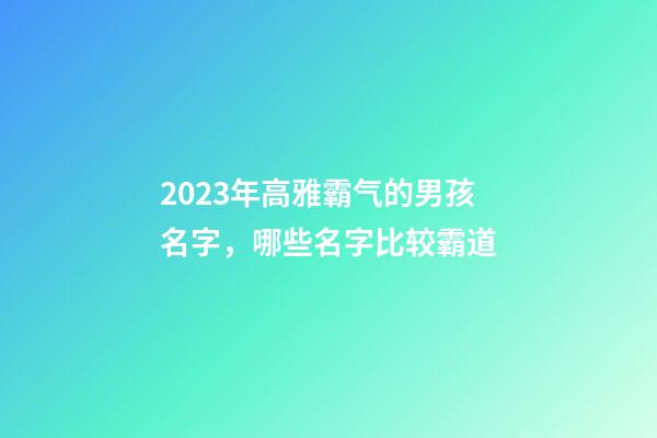 2023年高雅霸气的男孩名字，哪些名字比较霸道
