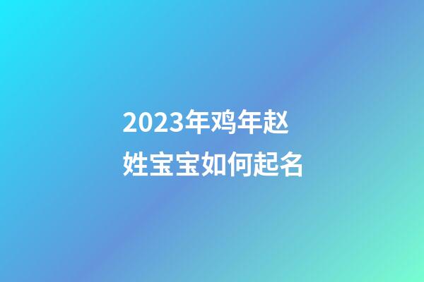 2023年鸡年赵姓宝宝如何起名