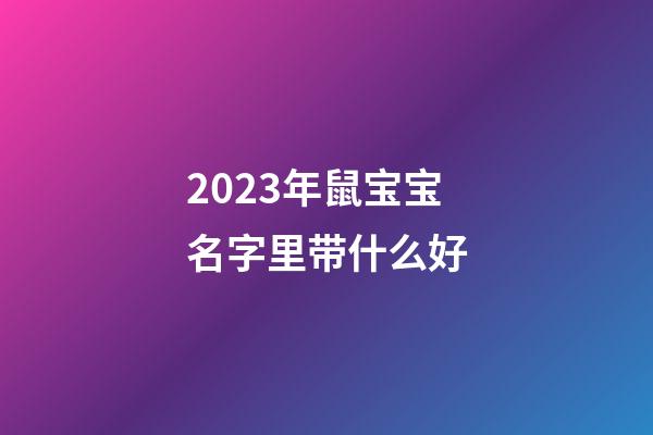 2023年鼠宝宝名字里带什么好