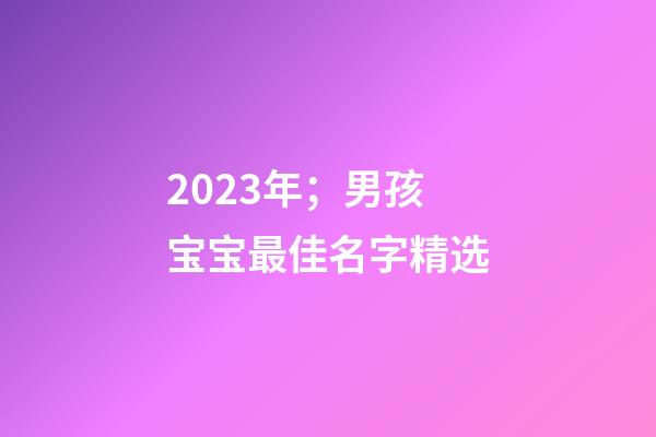2023年；男孩宝宝最佳名字精选