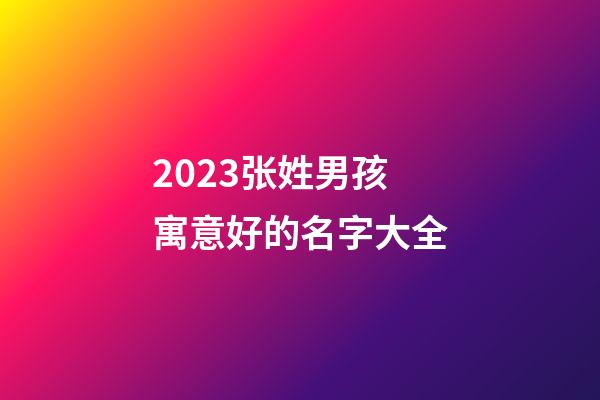 2023张姓男孩寓意好的名字大全