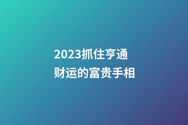 2023抓住亨通财运的富贵手相