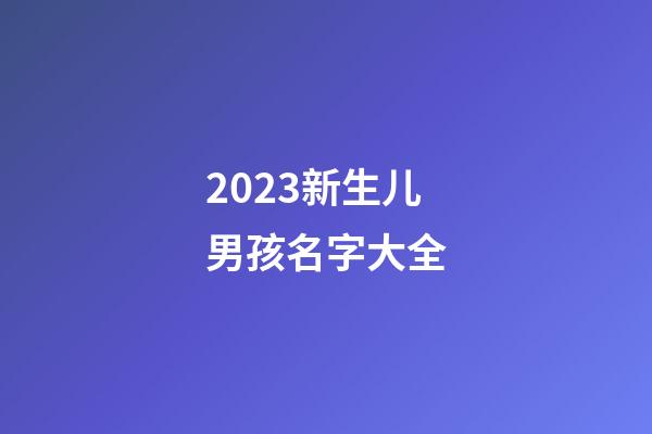 2023新生儿男孩名字大全