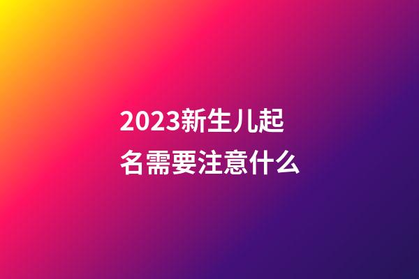 2023新生儿起名需要注意什么