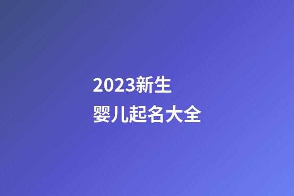 2023新生婴儿起名大全