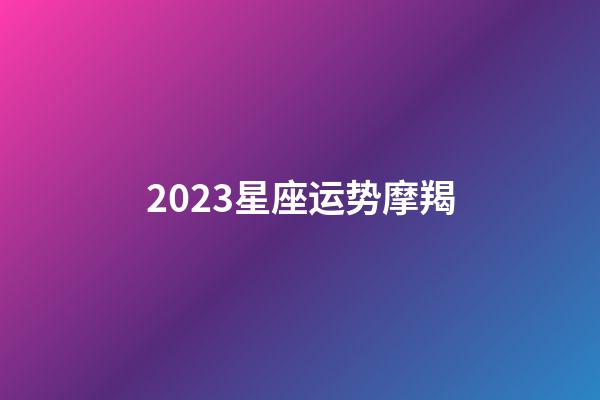 2023星座运势摩羯-第1张-星座运势-玄机派