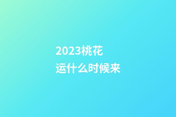 2023桃花运什么时候来