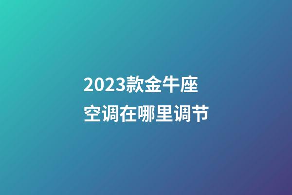 2023款金牛座空调在哪里调节-第1张-星座运势-玄机派