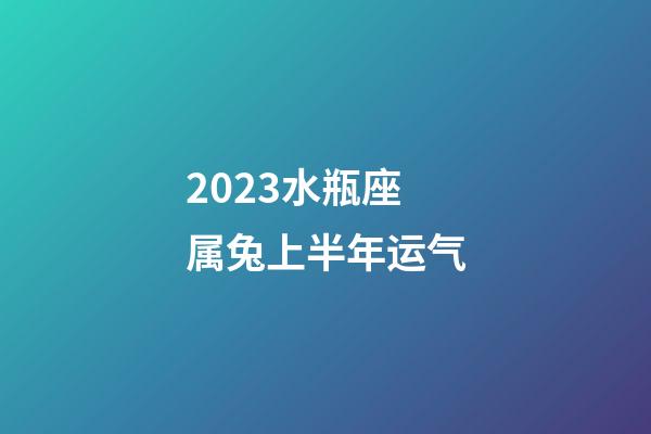 2023水瓶座属兔上半年运气-第1张-星座运势-玄机派