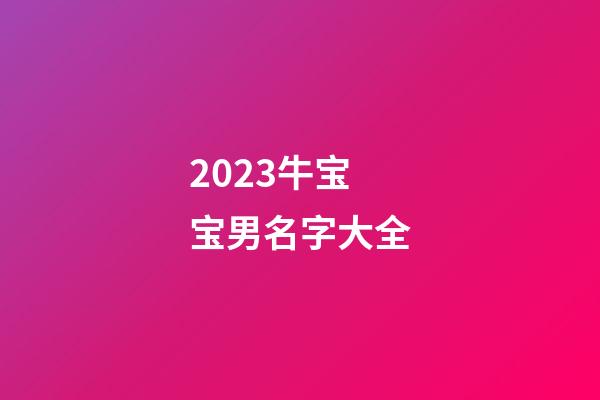 2023牛宝宝男名字大全