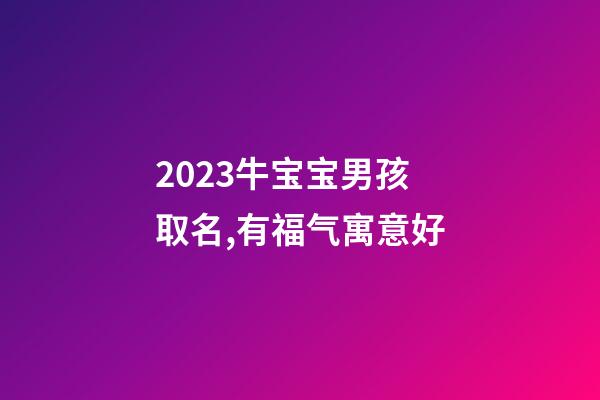 2023牛宝宝男孩取名,有福气寓意好
