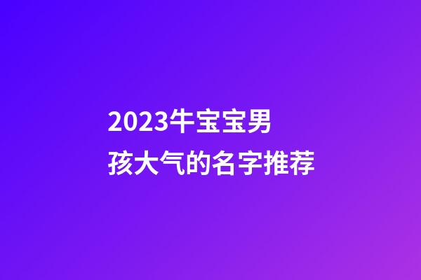2023牛宝宝男孩大气的名字推荐