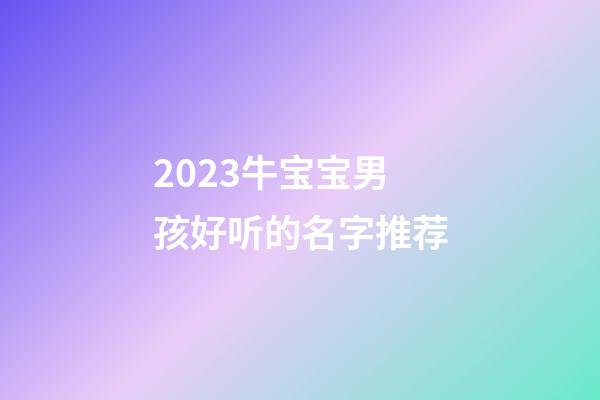 2023牛宝宝男孩好听的名字推荐