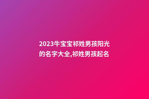 2023牛宝宝祁姓男孩阳光的名字大全,祁姓男孩起名