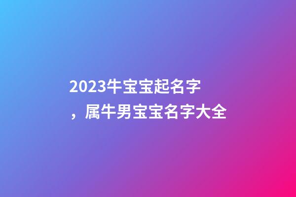 2023牛宝宝起名字，属牛男宝宝名字大全