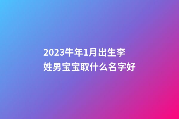 2023牛年1月出生李姓男宝宝取什么名字好