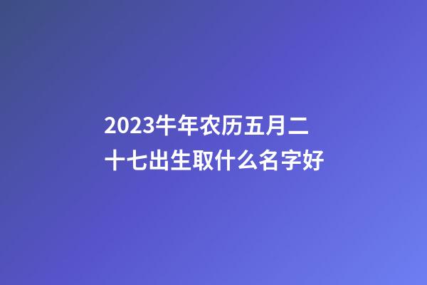 2023牛年农历五月二十七出生取什么名字好