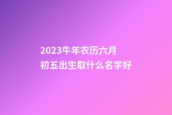 2023牛年农历六月初五出生取什么名字好