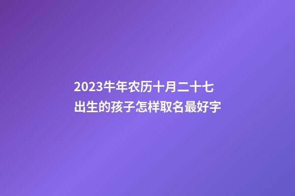 2023牛年农历十月二十七出生的孩子怎样取名最好字