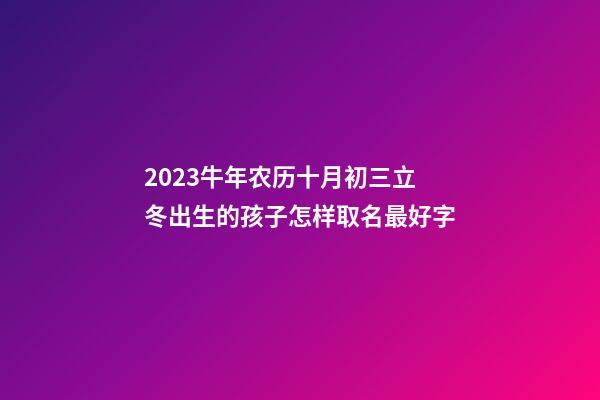 2023牛年农历十月初三立冬出生的孩子怎样取名最好字