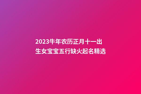 2023牛年农历正月十一出生女宝宝五行缺火起名精选