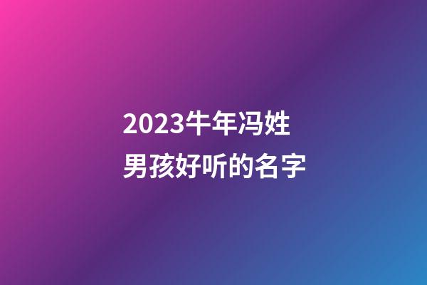 2023牛年冯姓男孩好听的名字