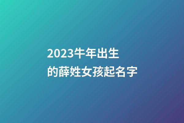 2023牛年出生的薛姓女孩起名字
