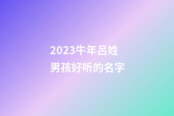 2023牛年吕姓男孩好听的名字