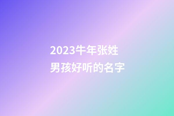 2023牛年张姓男孩好听的名字