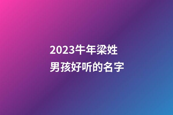 2023牛年梁姓男孩好听的名字