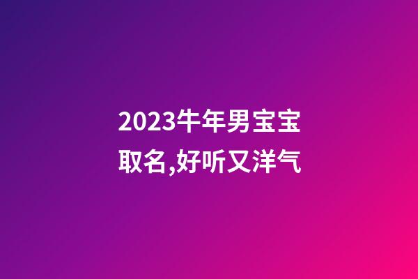 2023牛年男宝宝取名,好听又洋气
