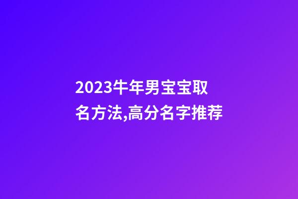 2023牛年男宝宝取名方法,高分名字推荐