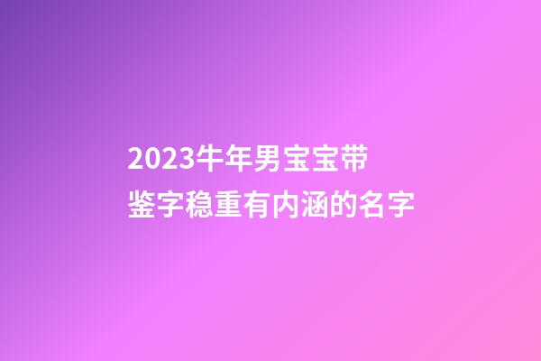 2023牛年男宝宝带鉴字稳重有内涵的名字