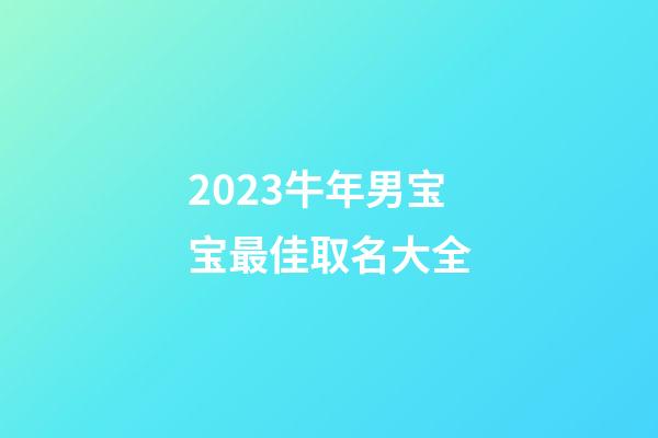 2023牛年男宝宝最佳取名大全