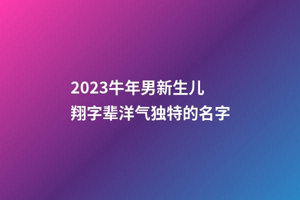 2023牛年男新生儿翔字辈洋气独特的名字