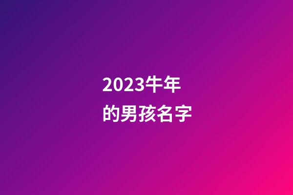 2023牛年的男孩名字