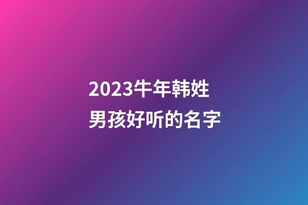 2023牛年韩姓男孩好听的名字