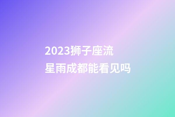 2023狮子座流星雨成都能看见吗-第1张-星座运势-玄机派